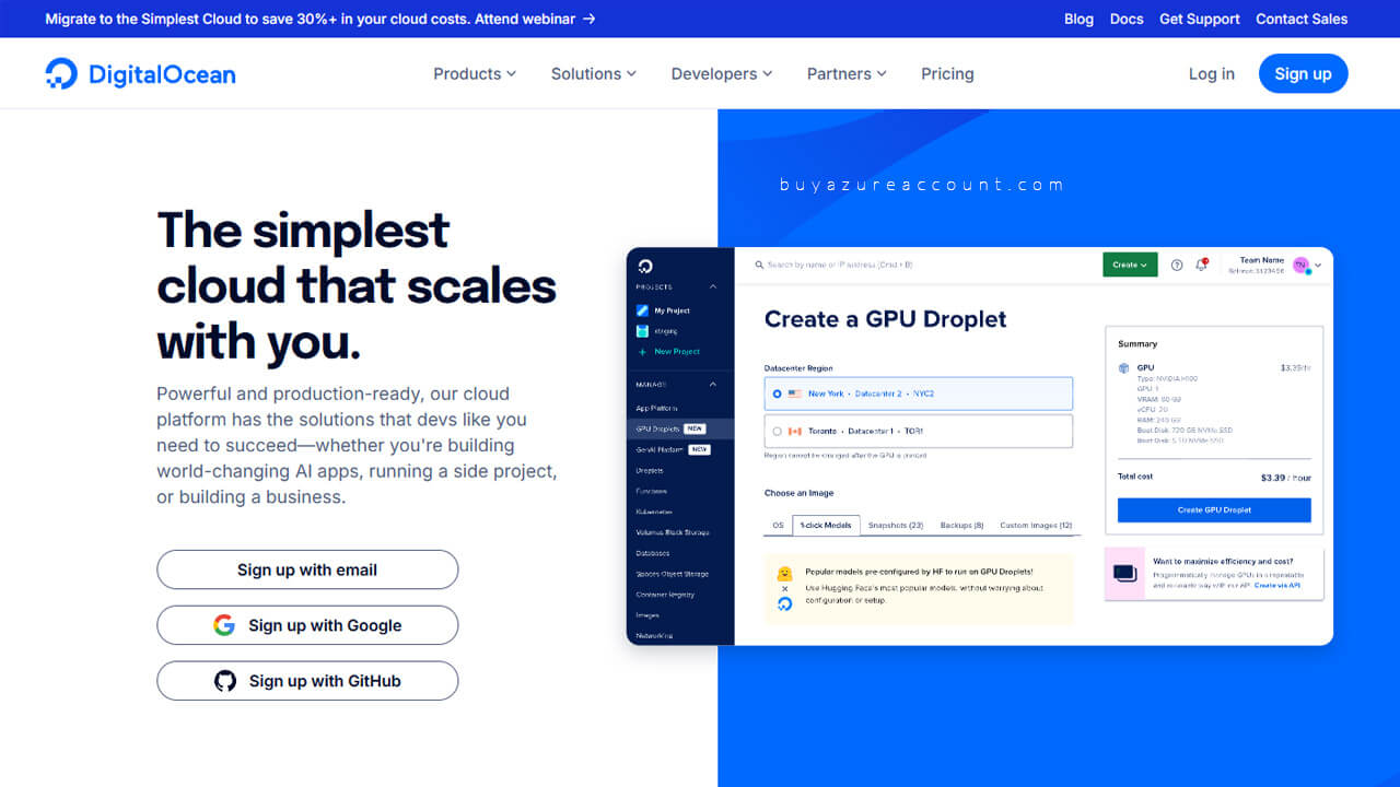 DigitalOcean Account for Sale